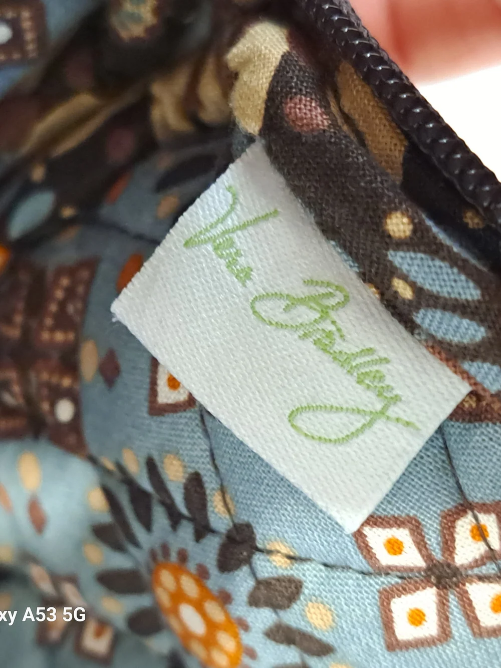 Vera Bradley Brown Floral Quilted  Wristlet